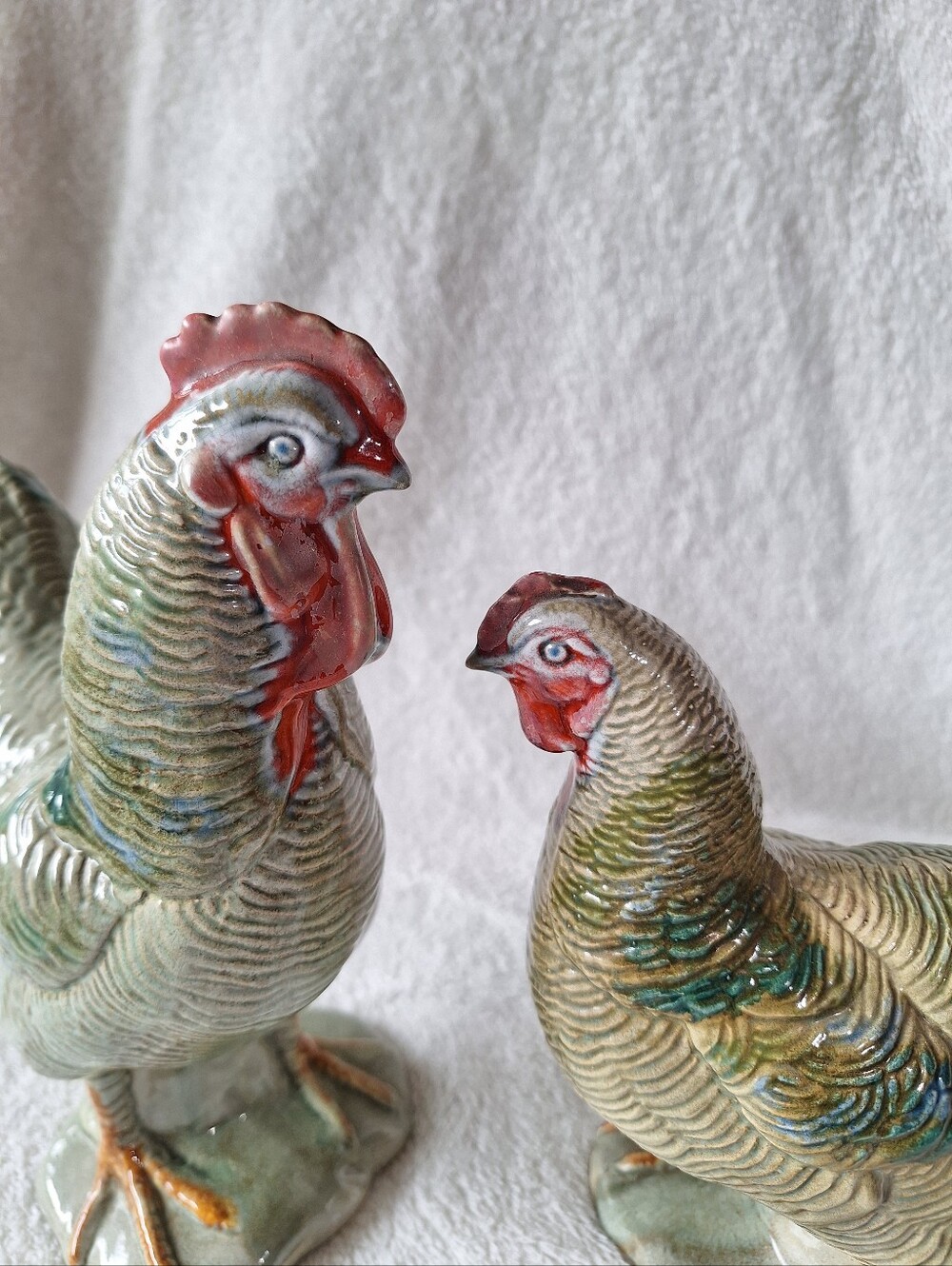 Vintage Madeline Originals California Ceramic Rooster Hen Figurine Pair USA - Picture 6 of 16